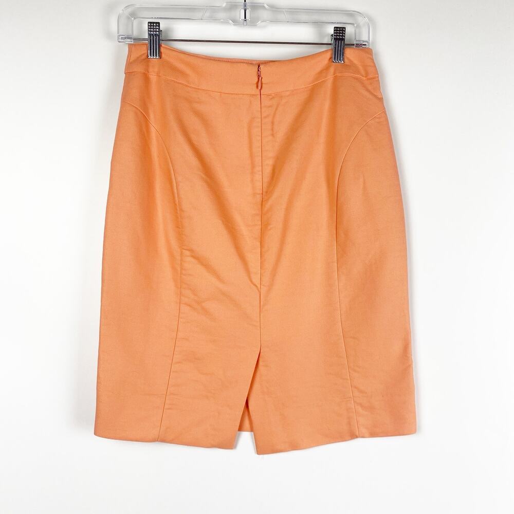 J Crew The Pencil Skirt Peach 100% Cotton Skirt Womens Size 2 - Picture 8 of 11